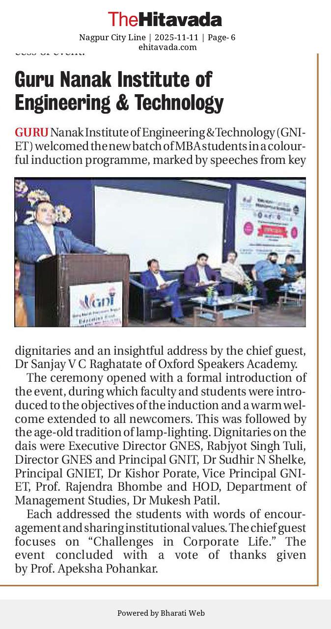 MBA Induction Programme